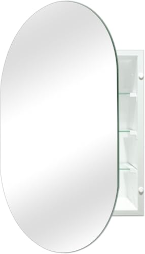 HESONTH 24 x 36 inch Bathroom Medicine Cabinet Frameless Oval Mirror Medicine cabinets with Mirror...