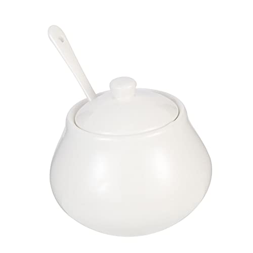 Ciieeo Ceramic Sugar Holder and Salt Dispenser Elegant Storage Container for Coffee Bar and Kitchen Capacity Design Safe Material for Sugar and Seasonings Includes Spoon
