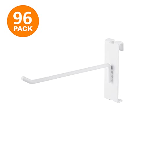 Polmart 6" Heavy Duty White Gridwall Panel Hooks, Pack Of 96 #TOP3