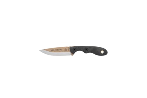 TOPS Knives Mini Scandi Survival Fixed Blade Knife, 1095 Steel, Kydex, 3in