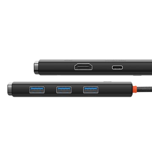 Image of Baseus Lite Series 5-in-1 Type-C Hub | HDMI 4K, 3x USB 3.0, 100W PD | Docking Station for MacBook, Windows & Type-C Laptops (Black)