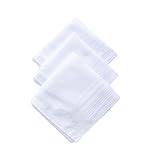 Men's Pure Cotton Handkerchief White Hankies 3PCS