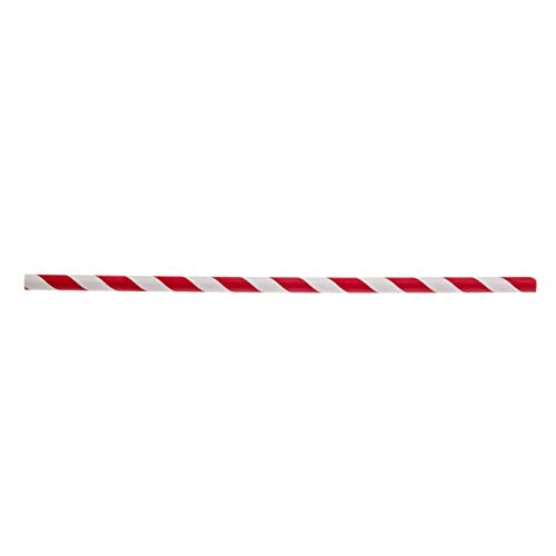 Pitillos de papel rojo rayados 10 pulg. 500 unidades miniatura 1