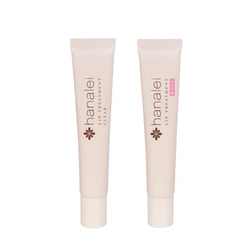Hanalei Kukui Oil Lip Treatment Bundle (Clear and Rose) | Made with Kukui Oil, Shea Butter, Agave, and Grapeseed Oil, Soothe Dry Lips (Cruelty free, Paraben free)