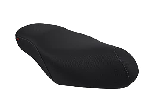 Sitzbezug kompatibel mit Aprilia Scarabeo 100 4T 2008-2013 schwarz mit dunkelgrauen Nähten