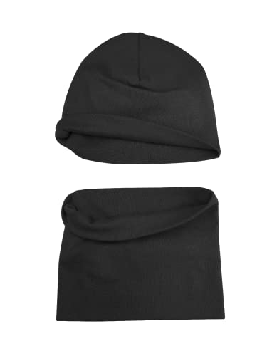 Jersey Mütze Kinder Junge Schal Loop Set Einzeln Beanie Herren Tinima