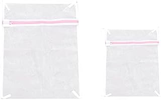WYAN Zippered Mesh Laundry Wash Bags, Foldable Thicken For Delicates Underwear,washing Machine Clothes Protection Net Home Organizer2-set (1L+1S) (23*30+40*50)