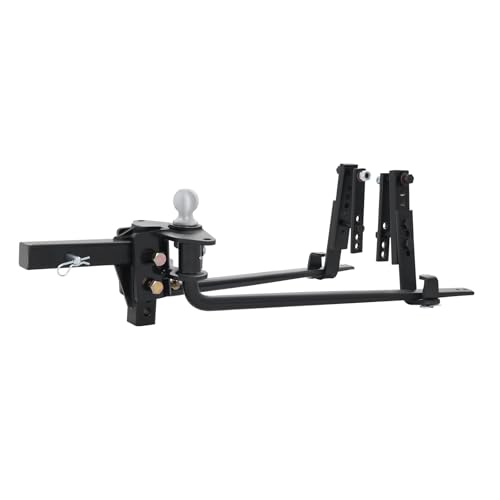Image of Weight Distribution Hitch,8000 Lbs Capacity Sway Control Weight Distribution Hitch,Adjustable Trailer Hitch Kit with Wrench,Black Trailer Hitch Device for Motorhomes, Campers, Boats