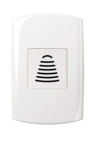 Conjunto Campainha Cigarra Bivolt com Placa 4X2, Alumbra, Bliss 4434, Branco