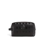 Ted Baker London Mens Unisex Leather Wayman House Check Wash Toiletry bag in Black A stylish and smart men's Wash bag from Ted Baker London 100% leather - Zip fastening - House check design - branding at the front - pull-handle at the side - Wipe wit...