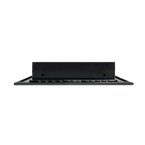 Image of BUILDMART - 14x8 Modern AC Vent Cover - Decorative Black Aluminum Air Vent - Standard Linear Slot Diffuser - Heating and Cooling Register Grille for Ceiling, Walls & Floors - Texas Buildmart