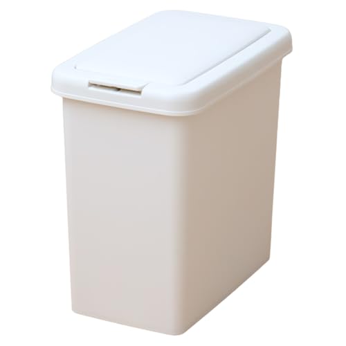 Caneca de basura rectangular blanca 20L polipropileno