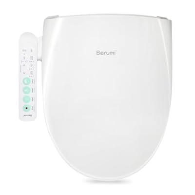 Barumi BM-5000 Electric Elongated Bidet for Toilet, Warm Seat & Air Dryer, Warm Water & Pressure, Self-Cleaning, Child Mode, Eco Mode, Night Light, Hybrid Heating, Soft Close Lid