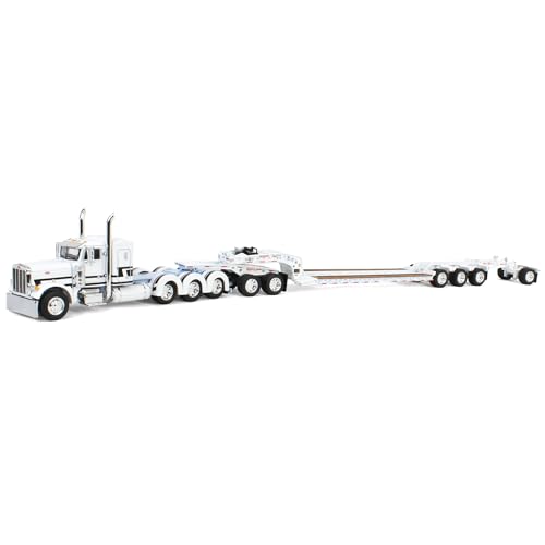 First Gear DCP 1/64 Peterbilt 379 Tri-Axle Flat Top with Fontaine Magnitude Tri-Axle Lowboy Trailer with Booster & Stinger 60-2014