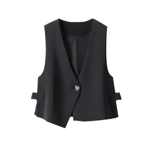 Chaleco ajustado de mujer con cuello en V elegante para oficina en otoño