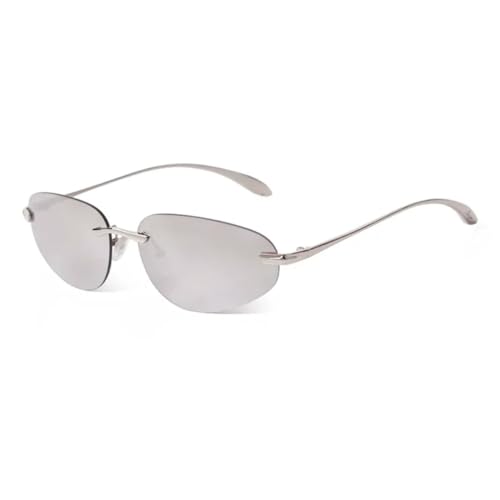 Lunettes de soleil sans monture en métal UV400 pour homme et femme