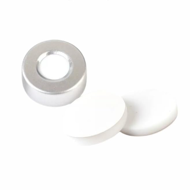 Hdspc Al Crmp Cap PTFE/Si Sep 20mm Aluminum Cap with Septa 3mm Thick for 10ml/ 20ml Jaw Chromatography Vial 100/pk(J-CS124)