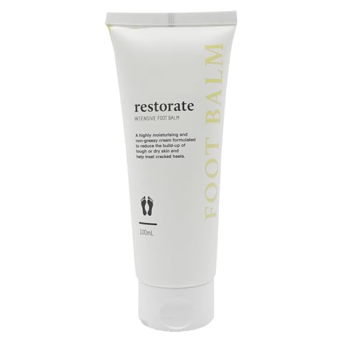 Restorate Intensive Foot Balm 100ml Tube - Podiatrist Designed For Cracked Heels & Dry Hard Skin - Non Greasy - Fast Absorbing - Contains Urea, Shea Butter, Macadamia & Vit E