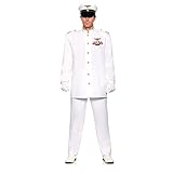 UNDERWRAPS Mens Admiral Costume - Deluxe Admiral Uniform Costume for Men, Military officer sailor captain costume, included Admiral hat and medals pin, One size