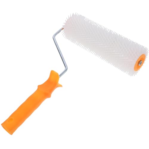 Ipetboom Rodillo de Púas Autonivelante para Pisos de Cemento 23 CM Dientes de 14 MM Cepillo Antiespumante para Pintura Epoxi Herramienta Manual para Alisado Profesional Color Aleatorio