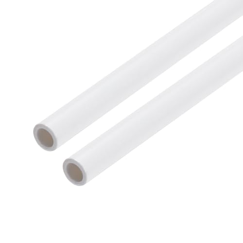 QUARKZMAN 2pcs 23cm PVC Tubo Redondo Rígido, 6mm OD Tubería de Agua para Piscina Acuario Riego Hidroponico Tubos PVC para Proteger Cables Eléctricos, Fundas de Cables, Blanco, 1mm Grosor