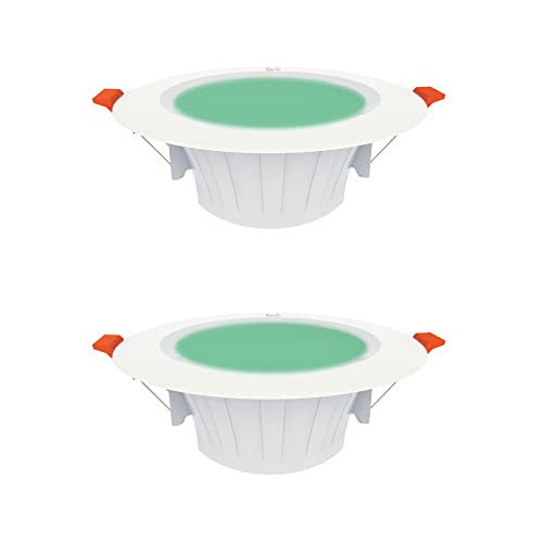 Image of Fybros Aluminum Silvio Plus 9W Ceiling Lights for Hall, 80 mm LED Light for Home, Green LED Ceiling Lights for Home, Junction Box Lights for Living Room, Small LED Light for Room, Warm Indoor Lighting