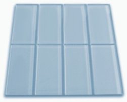CNK Tile Frosted Sky Blue Glass Subway Tile - 6
