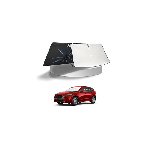 Image of KUST Sun Shade Umbrella for 2017-2025 Mazda CX-5 CX5 CX 5 | Custom Fit Windshield Sunshade | Foldable Sunshade with Bendable Handle | Blocks Heat & UV Rays Keep Car Cool Sunshield