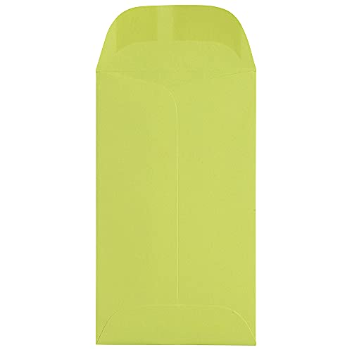 Jam Paper #3 Coin Business Colored Envelopes - 2 1/2 X 4 1/4 - Ultra Lime Green - 25/Pack #TOP1