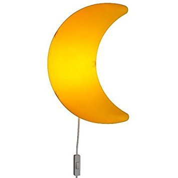 Children's Yellow Moon Wall Lamp, Bulb Is Included