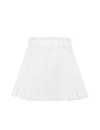Image of 2026 Girl's Denim Skirts Elastic Waist Pleated Toddler Girls Jean Skirt Size 3-12