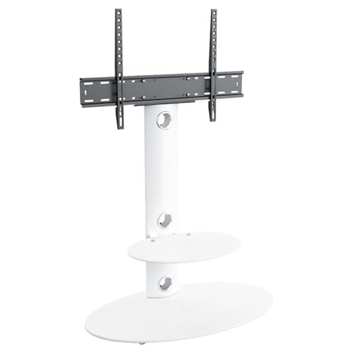 AVF Soporte de suelo de acero para TV con columna de montaje para televisores de 32 a 65 pulgadas en blanco satinado