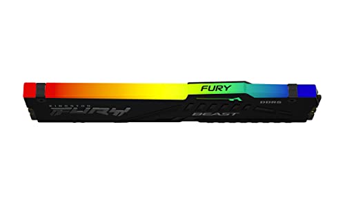 Image of Kingston FURY Beast RGB 8GB 5200MT /s DDR5 CL40 DIMM Desktop Memory Single Module | Intel XMP 3.0 | Infrared Sync Technology | Overclocking Stability | KF552C40BBA-8