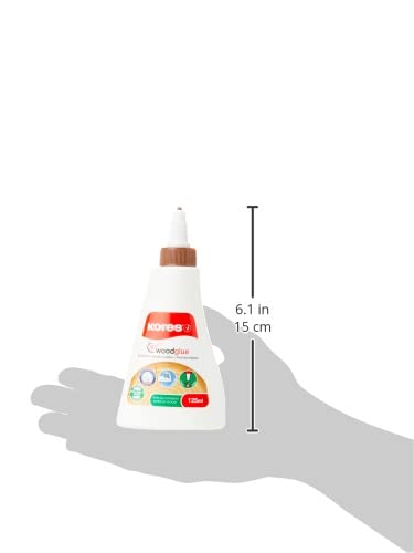 Kores K75725 Holzleim, 125 ml Flasche mit Dispenserkappe, weiß