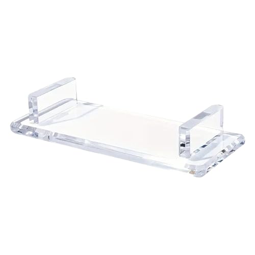 Organizador de tocador de baño - Bandeja de baño de acrílico expositor portaobjetos para lavabo - Organizador de tocador con base antideslizante para bañera velas decorativas