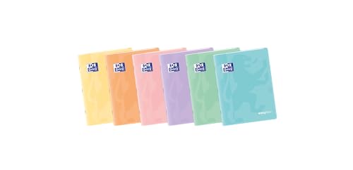 Cahiers A5 Oxford lot de 10 à grands carreaux 4x4 avec couverture plastique pastel de 48 pages