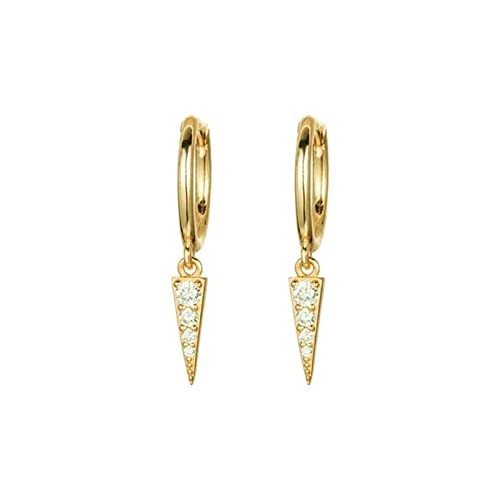 Boucles d'oreilles triangle pendantes légères anti-irritation en argent et zircone pour femme