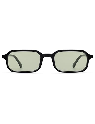 Retro Skinny Rectangle Sunglasses for Men Women 90s Narrow Sunnies Vintage Thin Frame AP3740
