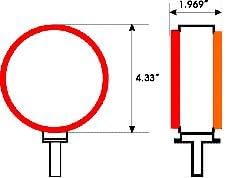 (2) 4" Single Pedestal Mount Double Face Led Lights + U-turn