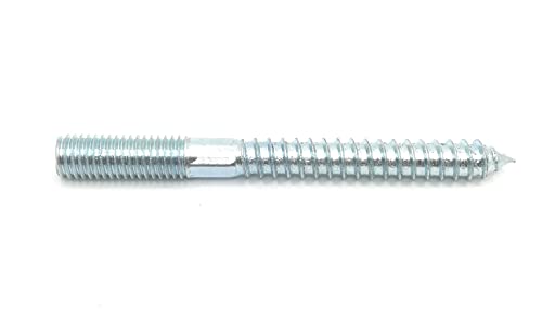 Image of Hanger Bolt M10x100 Silvery Double Headed Bolt Self-Tapping Screw with Hexagon for Furniture 12Pcs