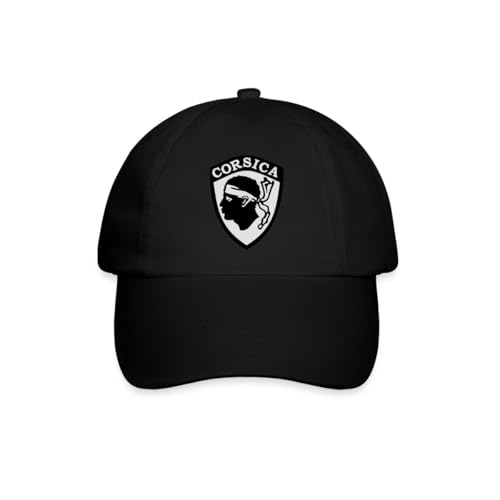 Spreadshirt Corse Tête De Maure Corsica Blason Casquette Classique, Taille Unique, Noir/Noir