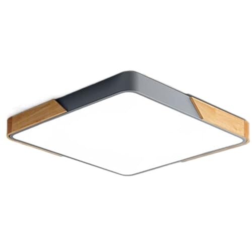Plafonnier LED design rectangle gris 65cm pour entrée élégante