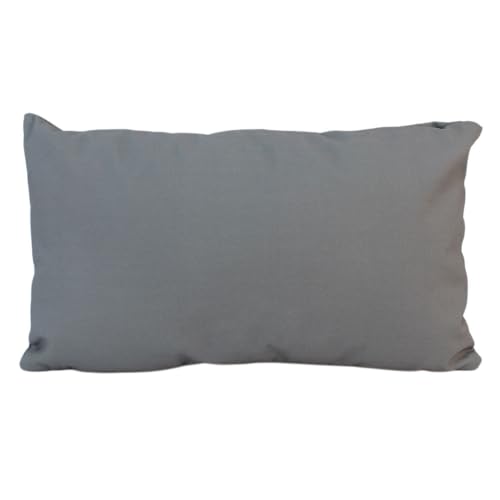 BEMIRO Heimathafen Dekokissen, 53x31 cm, Grau mit Weißer Schrift und Möwen, Polyester