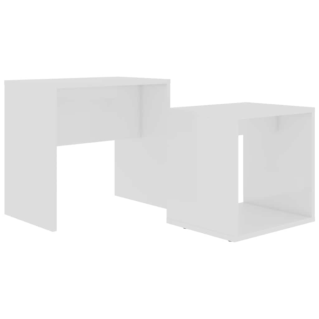 Hothingwell Couchtisch-Set, 2-teilig, Weiß, 48 x 30 x 45 cm, Holz, Ingenieurskunst | Ausziehbares Design, platzsparend, Regal, einfache Montage, Reinigung mit feuchtem Tuch