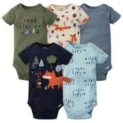 Image of Gerber Unisex Baby 5-Pack Short Sleeve Variety Onesies Bodysuits