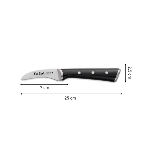 Foto von Tefal Ice Force rundes Schälmesser, 7 cm Klinge, Korrosionsschutz, Handschutz, Edelstahl/Schwarz, K23212