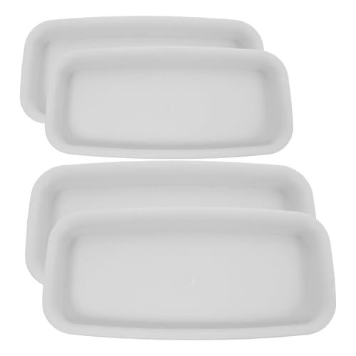 VICASKY 4 pièces Plateaux Rectangulaires pour Plantes avec Bac Anti-Fuite Profond pour Pots de Fleurs Intérieur et Balcon Supports Drainage Étanches pour Protection Sol et Récupération
