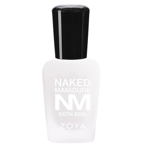 ZOYA Satin Seal Top Coat, Naked Manicure Natural-Finish Nail Polish Topcoat with UV Filters, Gel Top Coat, Big10Free Vegan, 0.5 fl oz