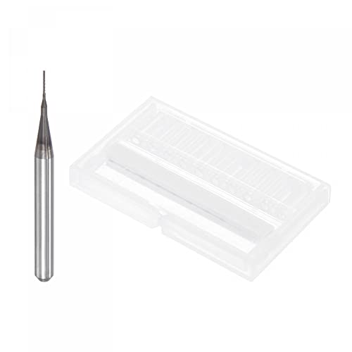 Image of uxcell End Mill CNC Router Bits, 0.4mm x 3mm 1 /8 inch Shank Diamond Film Coated Carbide Engraving Bit Milling Cutter Left Hand for PCB Plastic Fiber Wood 5pcs