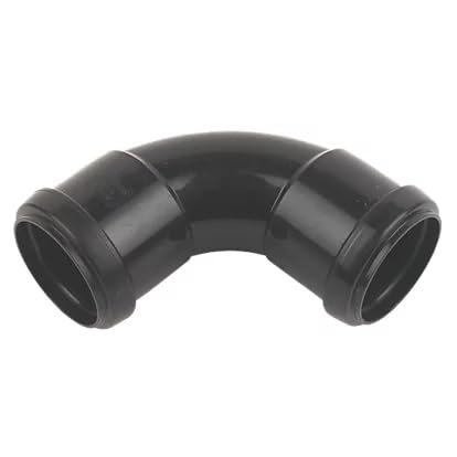 Shirenock Shows In Picture Push-Fit Bend Black 92.5° 40Mm, Polypropylene Construction, No Solvent Welding Required, 1 In Pack